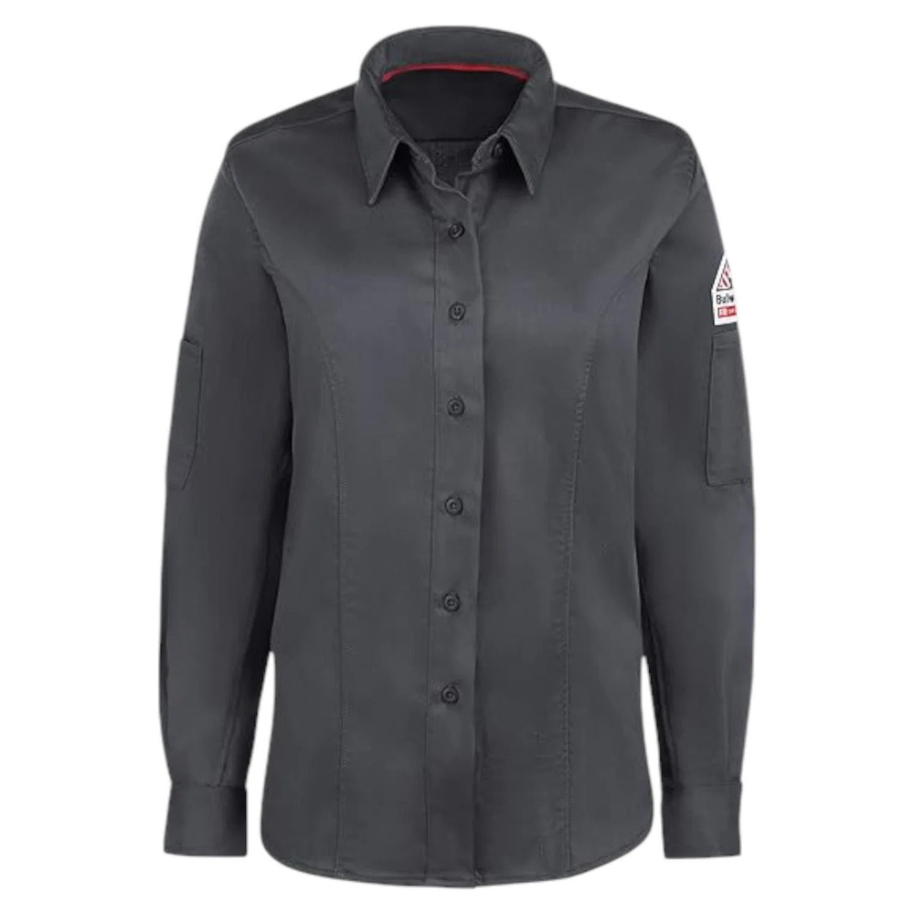 Bulwark FR Women's Iq Series Comfort Woven Long Sleeve Shirt Charcoal - Regular